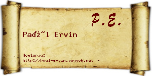 Paál Ervin névjegykártya